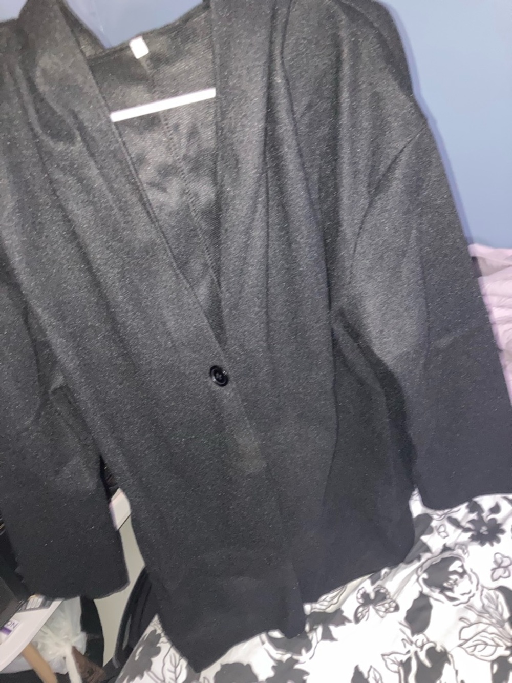 Classic Black Women's Coat - Stylish Single-Button Jacket - Picture 2 of 4